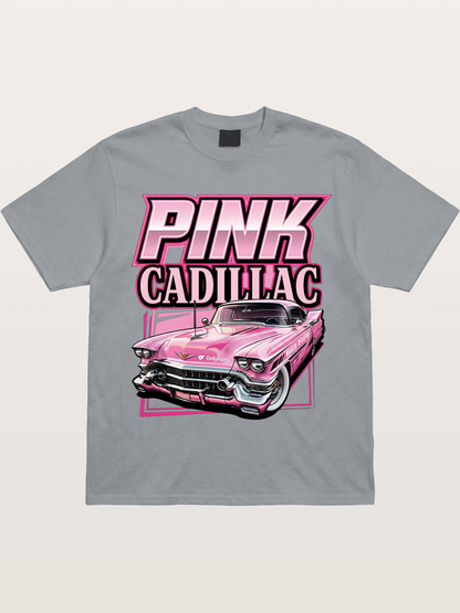Pink Cadillac Classic Car Art Print Gildan T-shirt