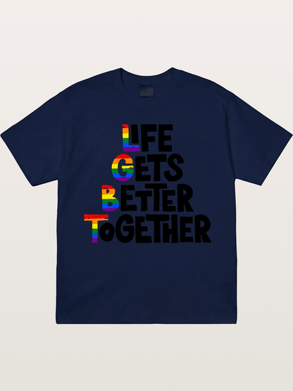 Together Pride Rainbow Quote Art Gildan T-shirt