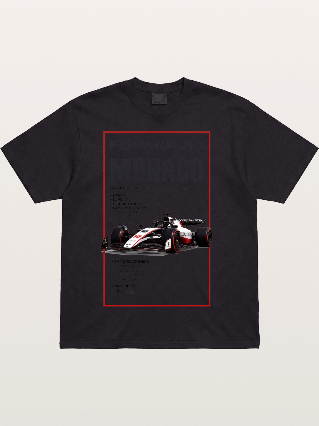 F1 Monaco Grand Prix Fact Sheet Cotton T-shirt