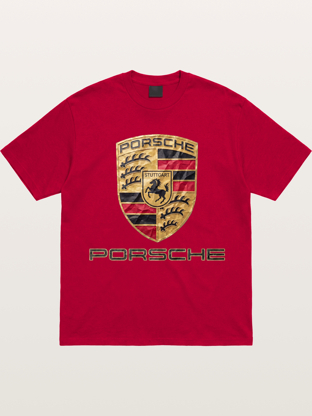 Porsche Crumpled Paper Logo Gildan T-shirt