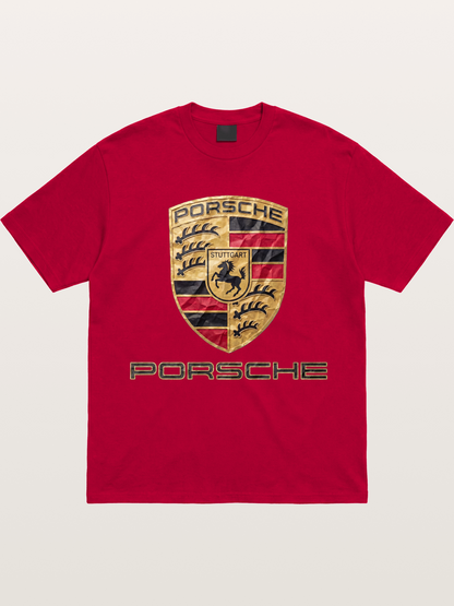 Porsche Crumpled Paper Logo Gildan T-shirt