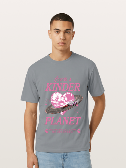 Pink Heart Earth Race Gildan T-shirt