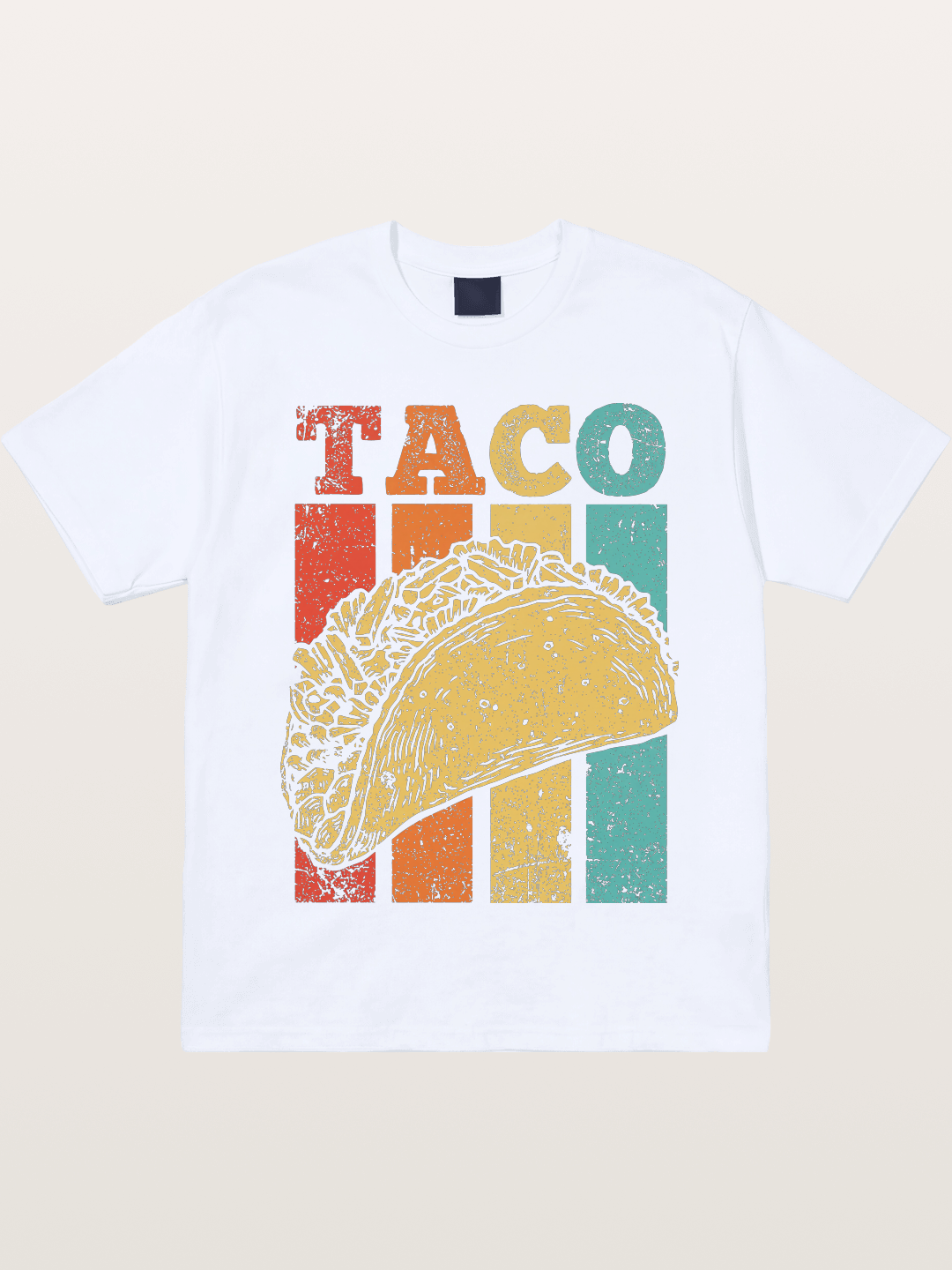 Vintage Taco Retro Stripes Food Gildan T-shirt