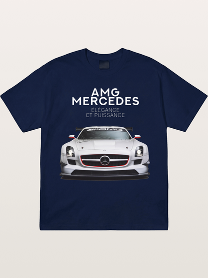 Mercedes AMG SLS White Race Car Gildan T-shirt
