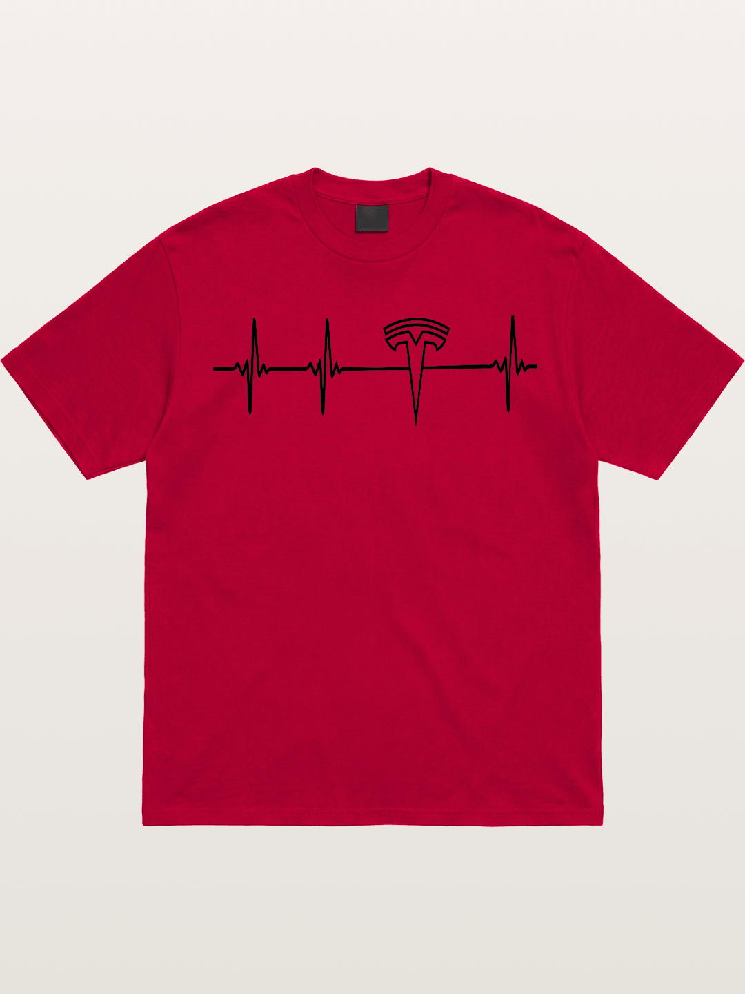 Tesla Logo Heartbeat Sticker Gildan T-shirt