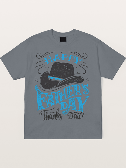 Happy Father's Day Cowboy Hat Cotton T-shirt
