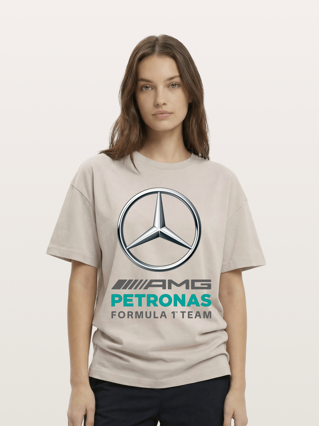 F1 Mercedes Petronas Team Logo Cotton T-shirt