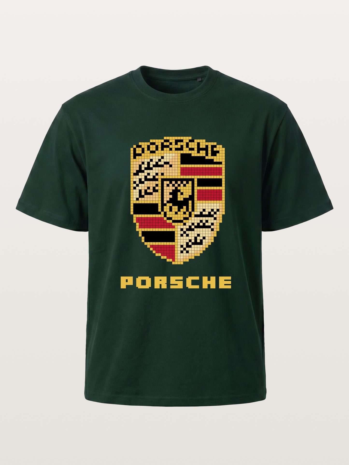 Pixel Mosaic Porsche Crest Emblem Gildan T-shirt
