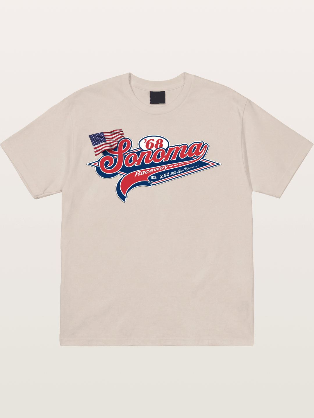 Sonoma Raceway 1968 Vintage Script Cotton T-shirt