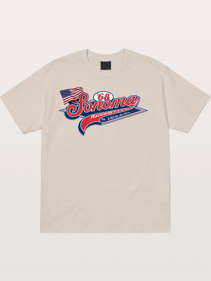 Sonoma Raceway 1968 Vintage Script Cotton T-shirt