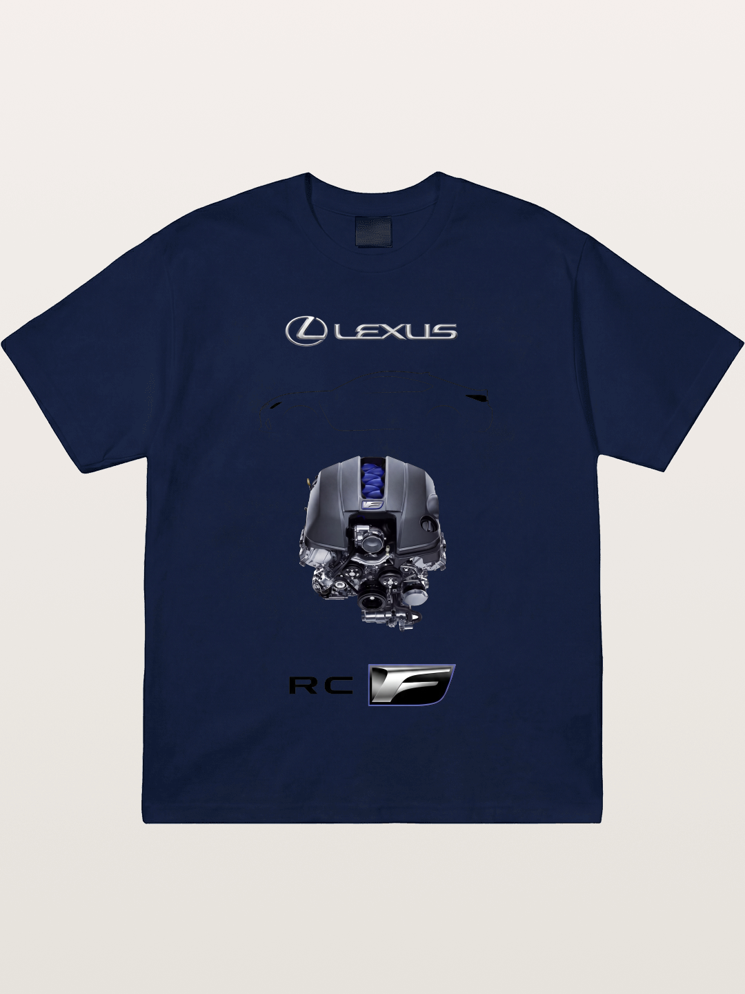 RC F Engine Outline Poster Gildan T-shirt