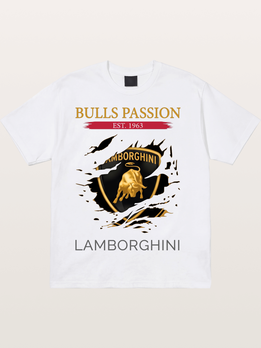 Lamborghini 1963 Tear Logo Cotton T-shirt