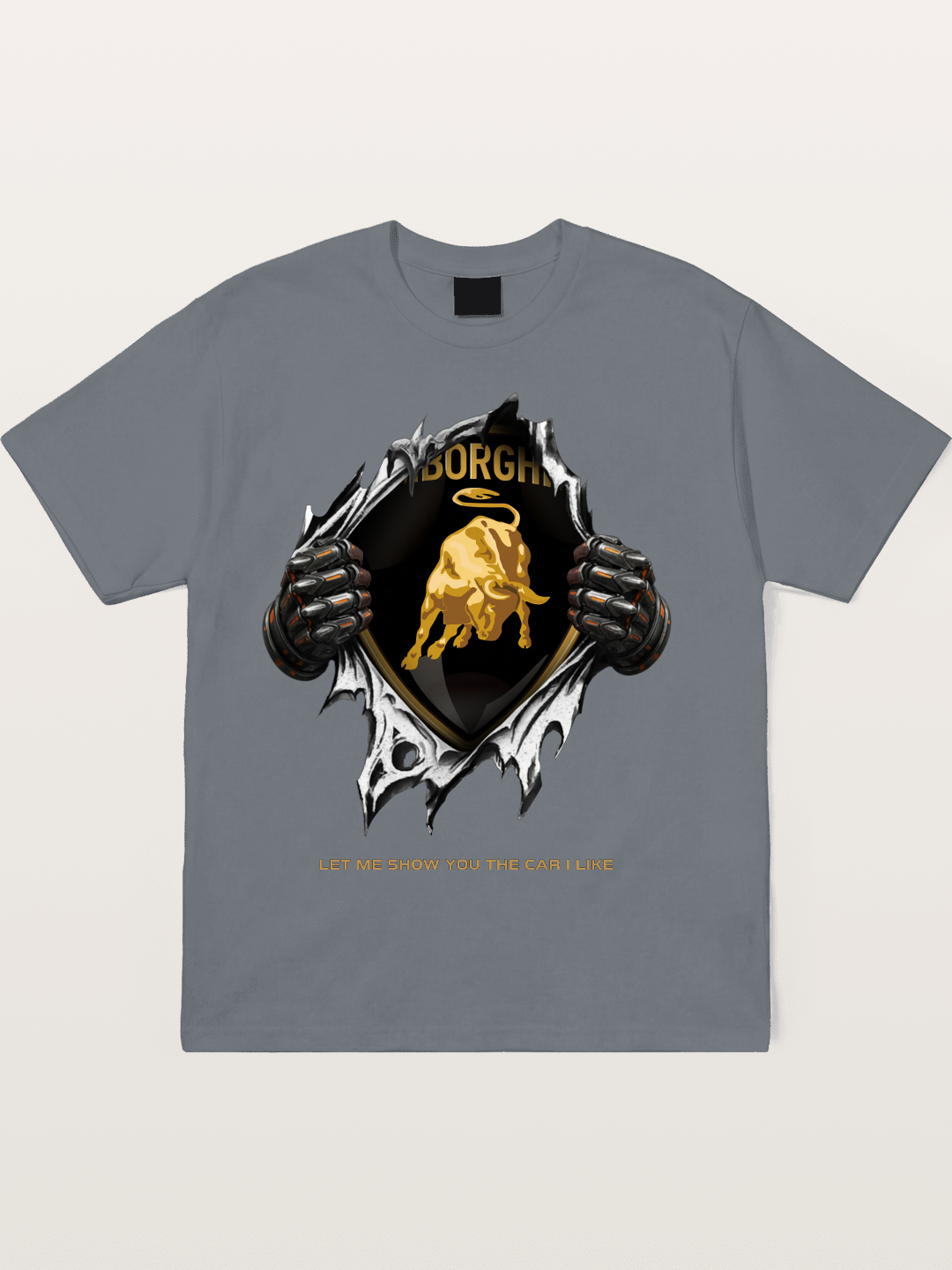 Lamborghini Bull Crest Tear Through Cotton T-shirt