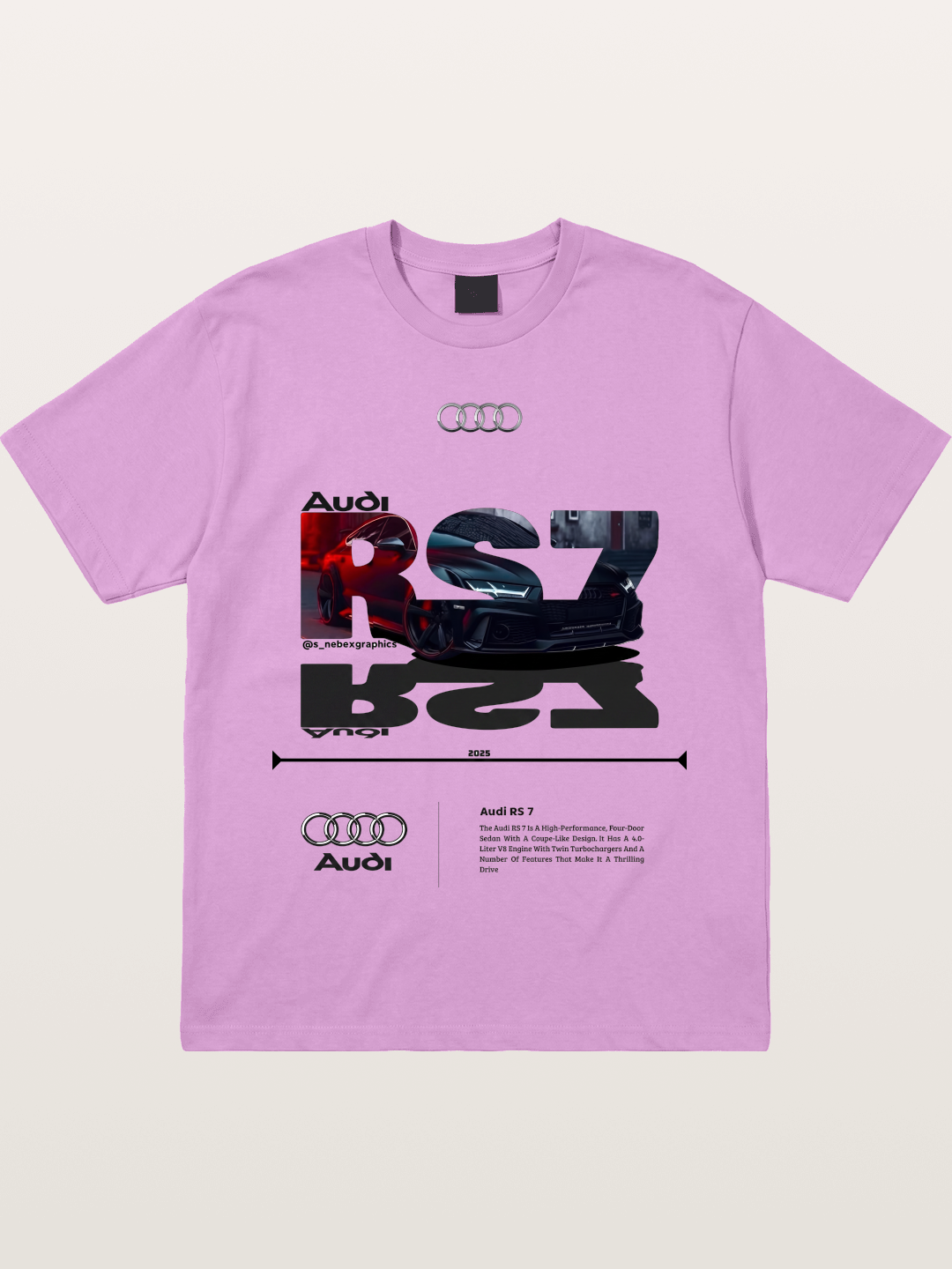 Audi RS7 Typography Collage Gildan T-shirt