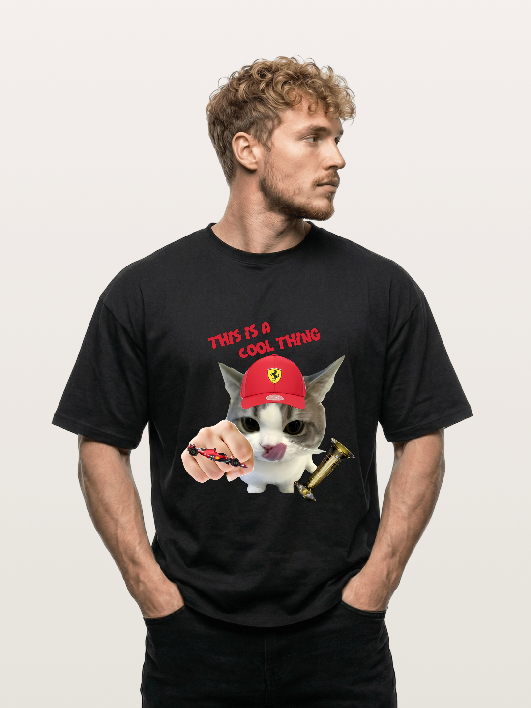Ferrari Cat F1 Meme Gildan T-shirt