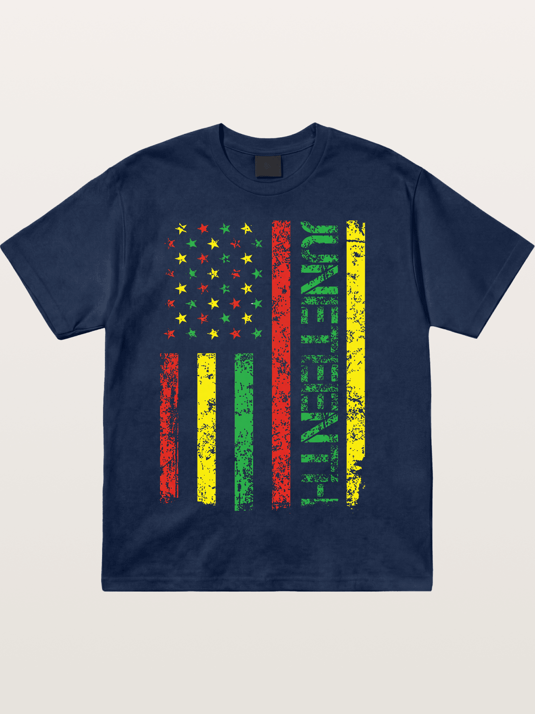 Juneteenth Stars and Stripes Design Cotton T-shirt