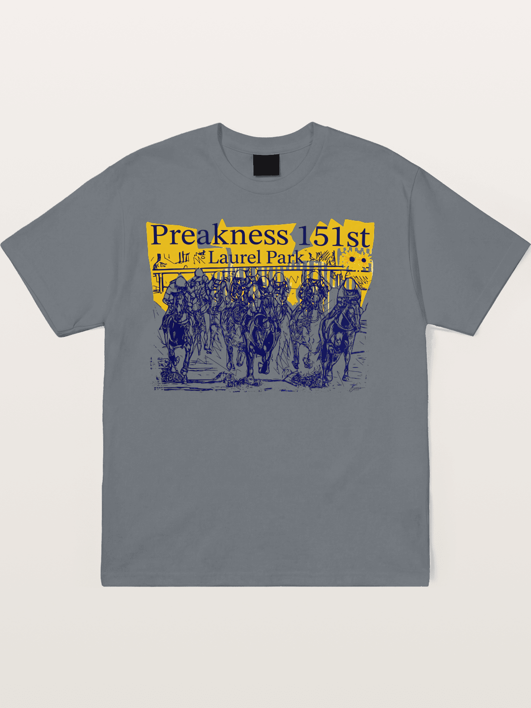 Preakness 151 Sketch Racing Art Cotton T-shirt