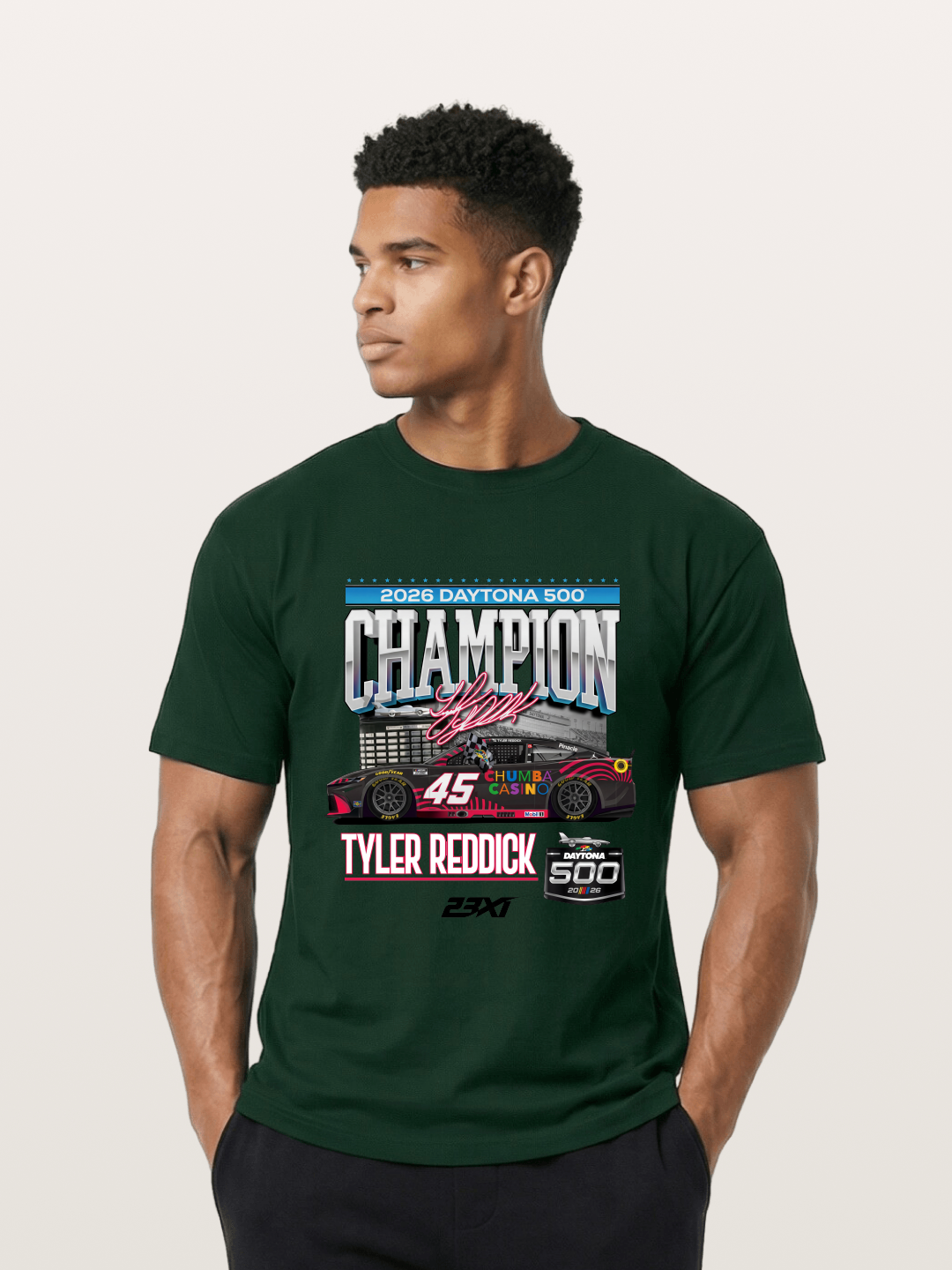 Tyler Reddick Daytona 500 Champion Print Gildan T-shirt