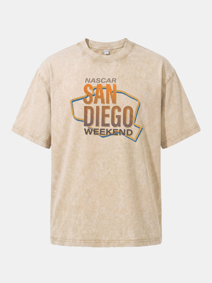 San Diego Weekend Vintage Typography Washed T-shirt
