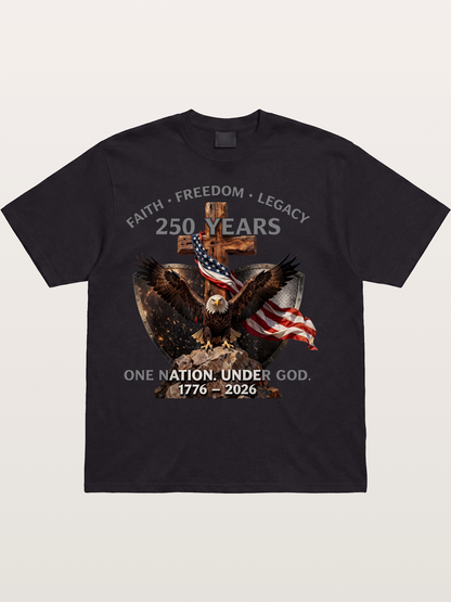 American Eagle Cross Faith Freedom Cotton T-shirt