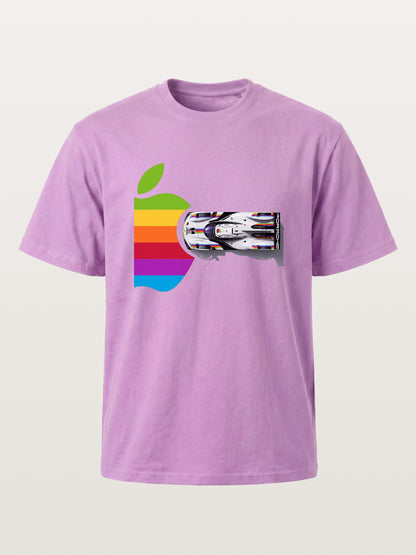 Rainbow Apple Shape Le Mans Race Car Gildan T-shirt
