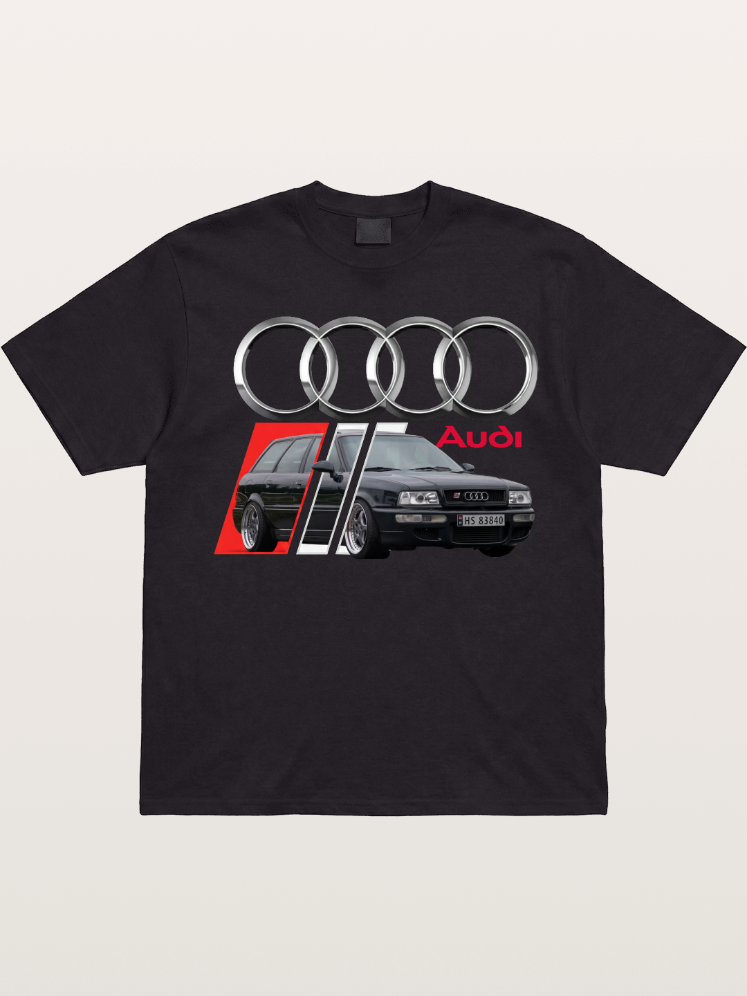 Audi Classic Car With Four Rings Gildan T-shirt