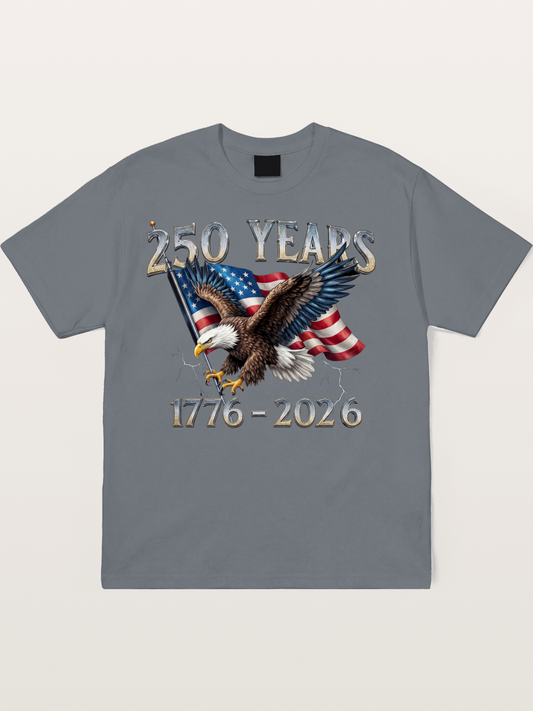 American Eagle 250th Anniversary Flag Cotton T-shirt