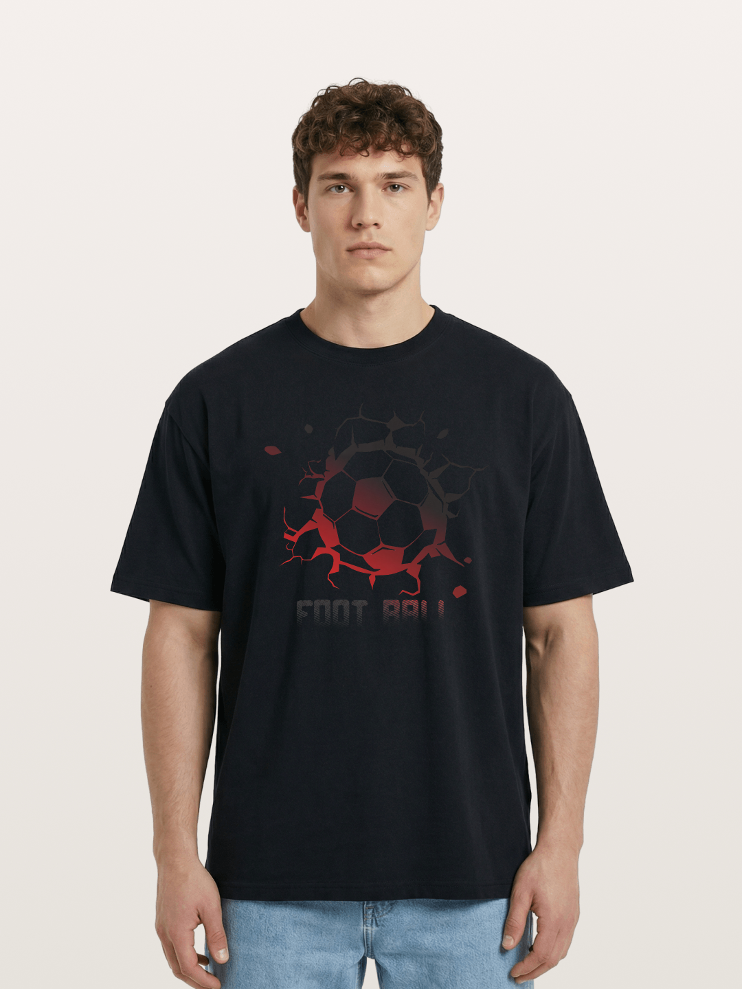 Football Crack Effect USA Style Cotton T-shirt