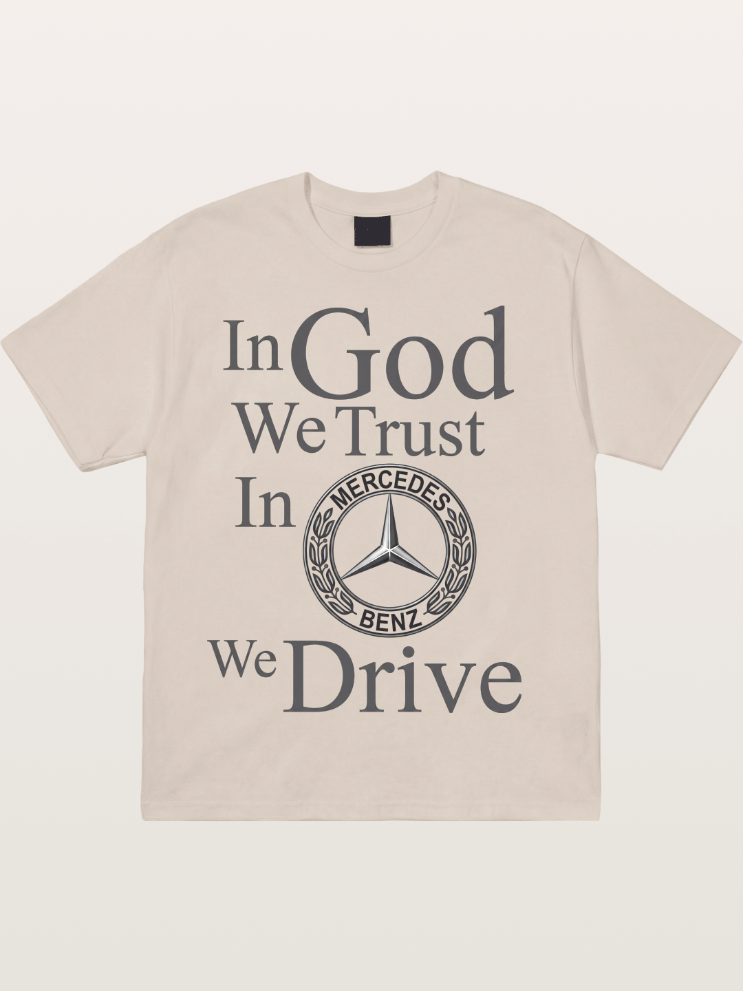 Mercedes Faith Text Art Cotton T-shirt