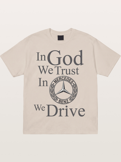 Mercedes Faith Text Art Cotton T-shirt