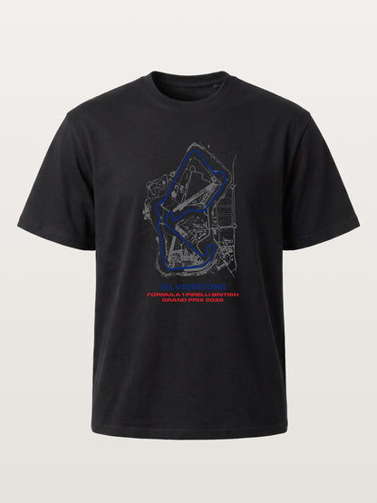 Silverstone Circuit Blueprint Layout Gildan T-shirt