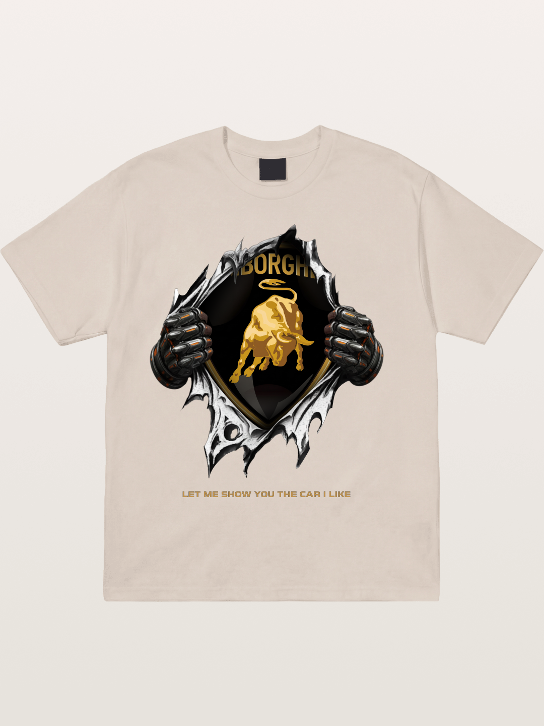 Lamborghini Bull Crest Tear Through Cotton T-shirt