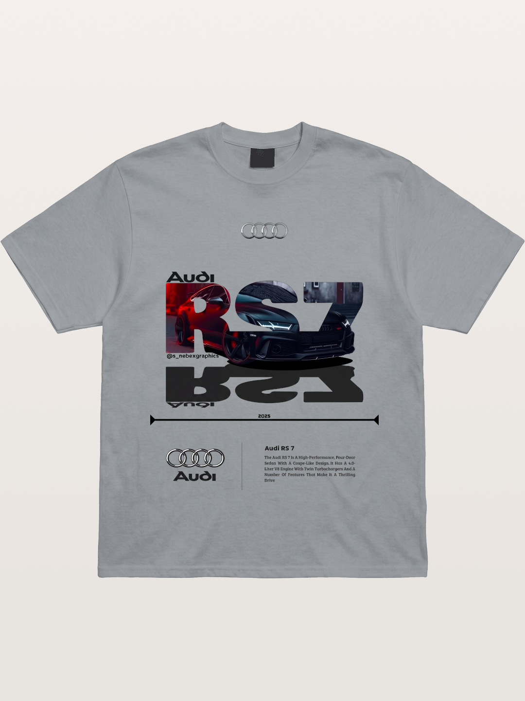 Audi RS7 Typography Collage Gildan T-shirt