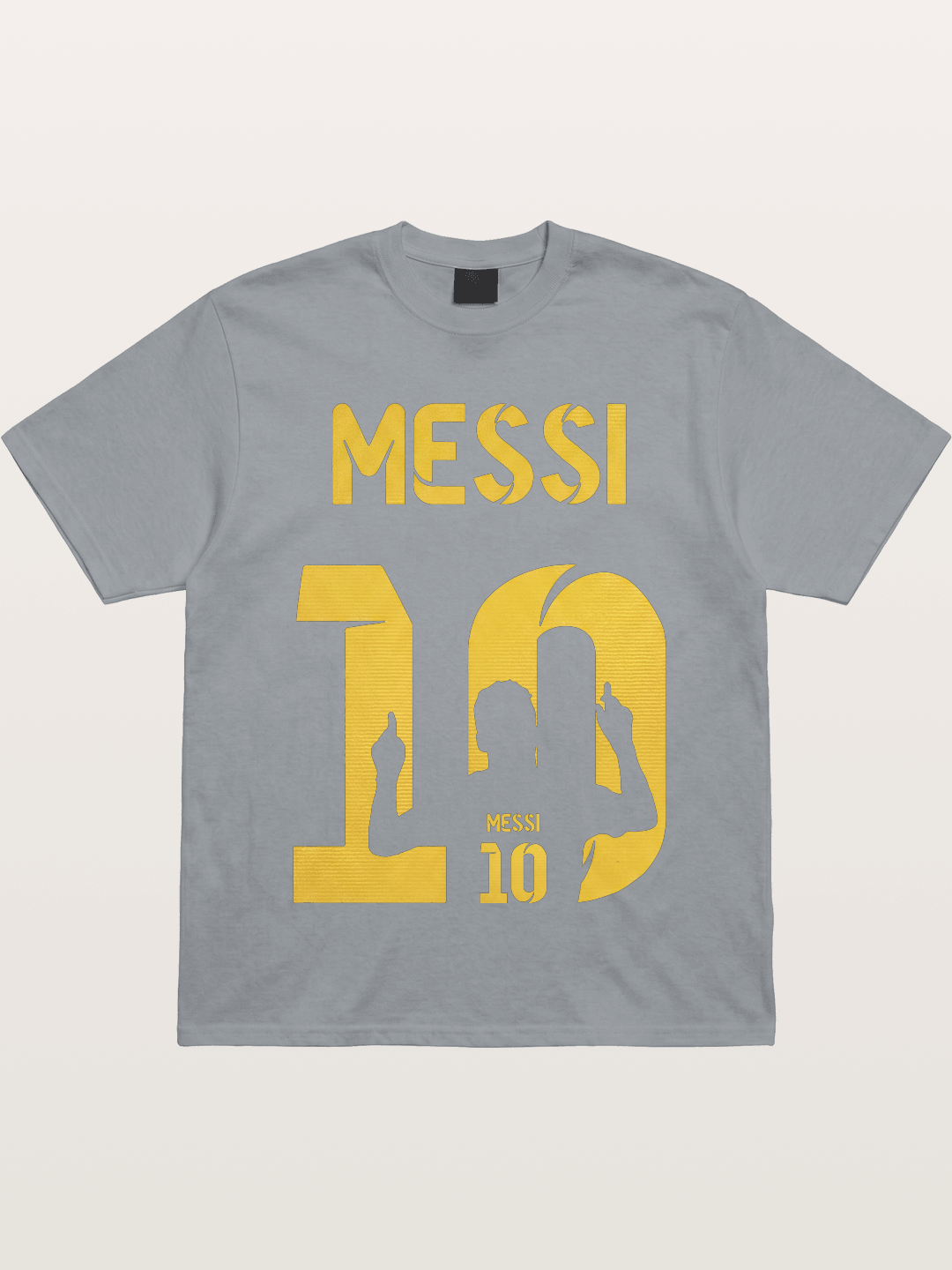 Messi No.10 Gold Silhouette Gildan T-shirt