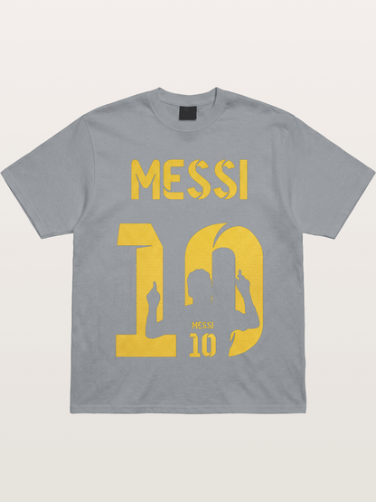 Messi No.10 Gold Silhouette Gildan T-shirt