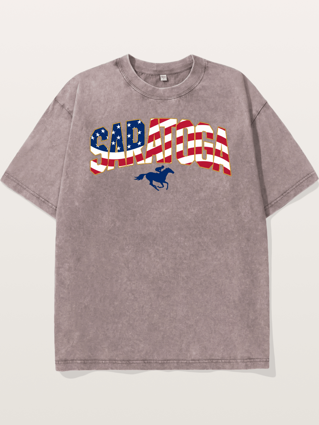 Saratoga Horse Racing American Colors Washed T-shirt