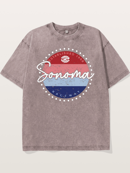 Sonoma Raceway Retro Circular Logo Washed T-shirt