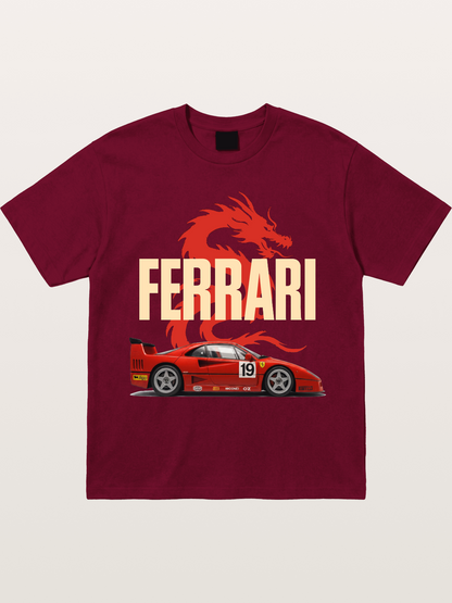 Ferrari F40 Red Dragon Theme Gildan T-shirt