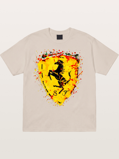 Ferrari Paint Splash Logo Cotton T-shirt
