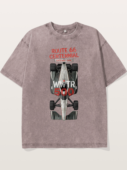 Back View Route66 IndyCar Washed T-shirt