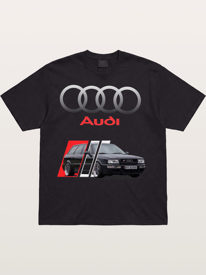 Audi Retro Car Split Design Cotton T-shirt