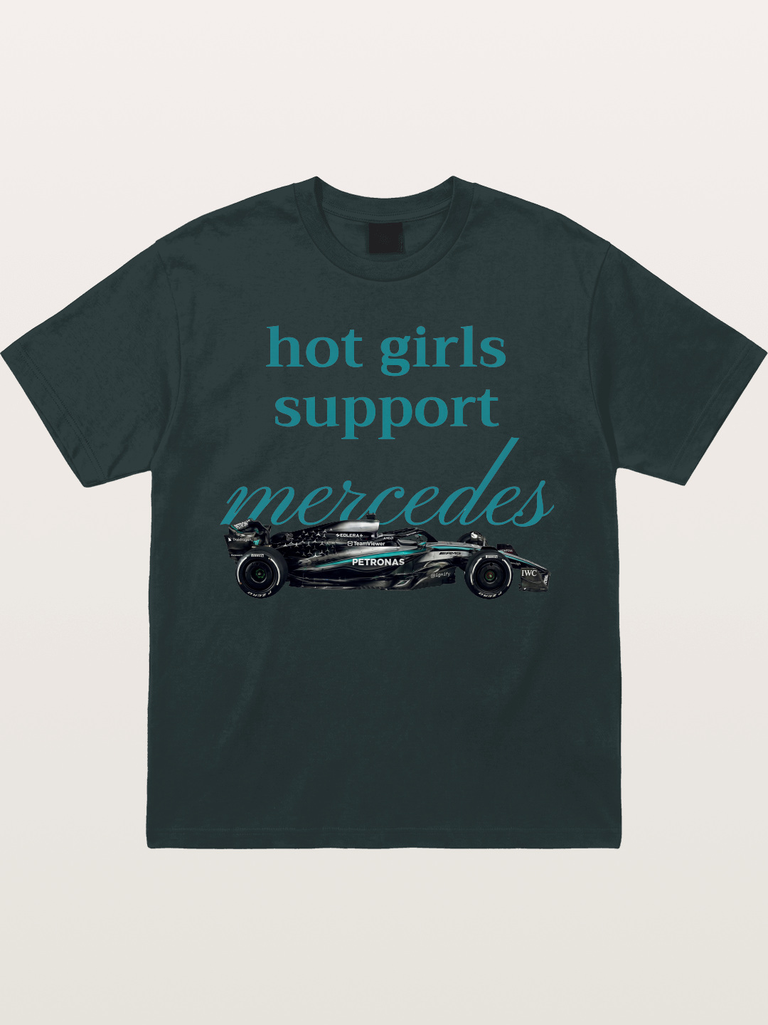 Mercedes F1 Racing Text Print Gildan T-shirt