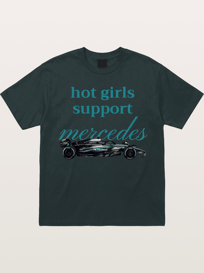 Mercedes F1 Racing Text Print Gildan T-shirt