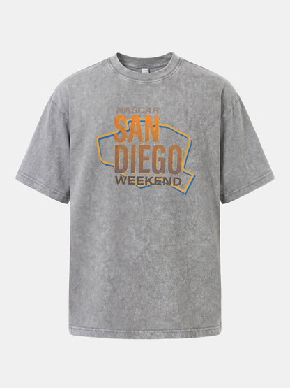San Diego Weekend Vintage Typography Washed T-shirt