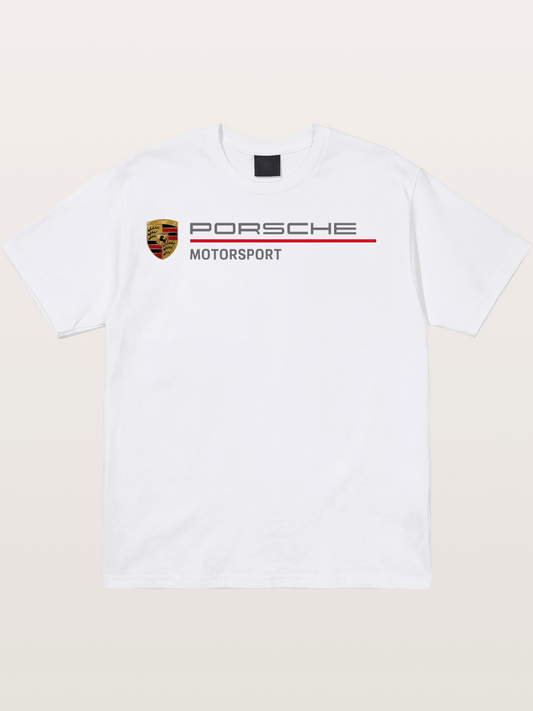 Porsche Motorsport Striped Logo Cotton T-shirt