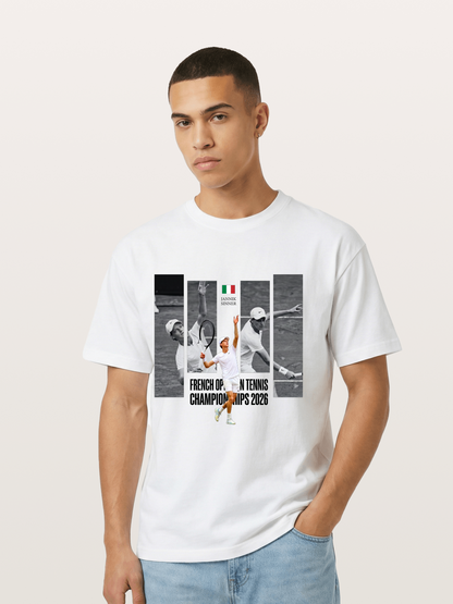 Jannik Sinner French Open Graphic Gildan T-shirt