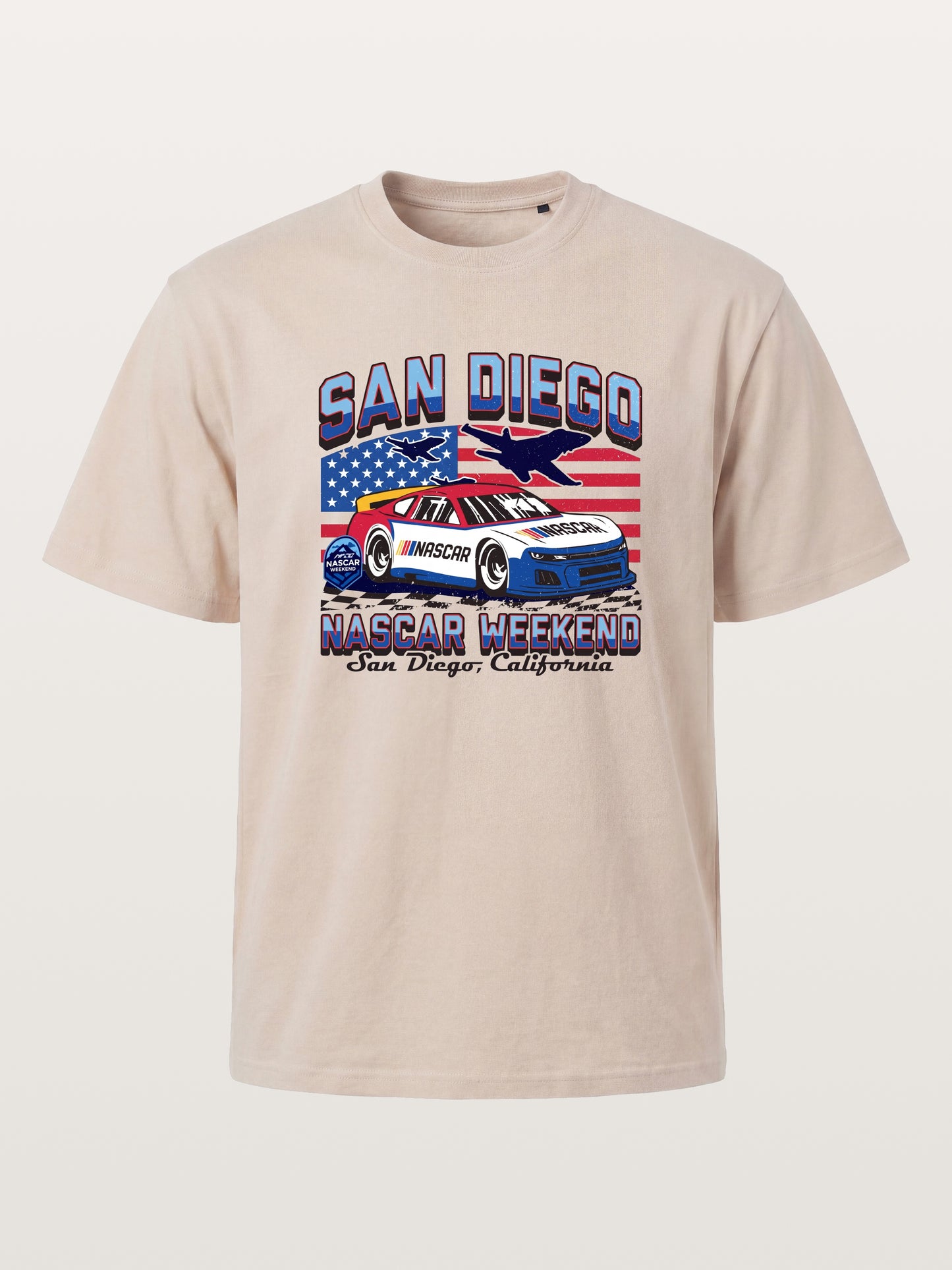 San Diego NASCAR Jet and Race Car Cotton T-shirt