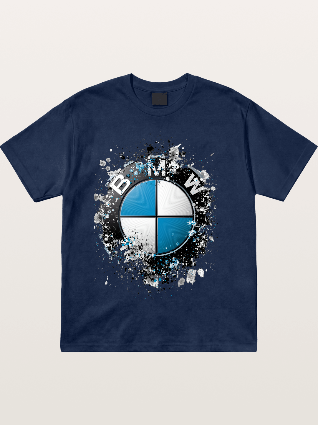 BMW Splash Paint Round Logo Cotton T-shirt