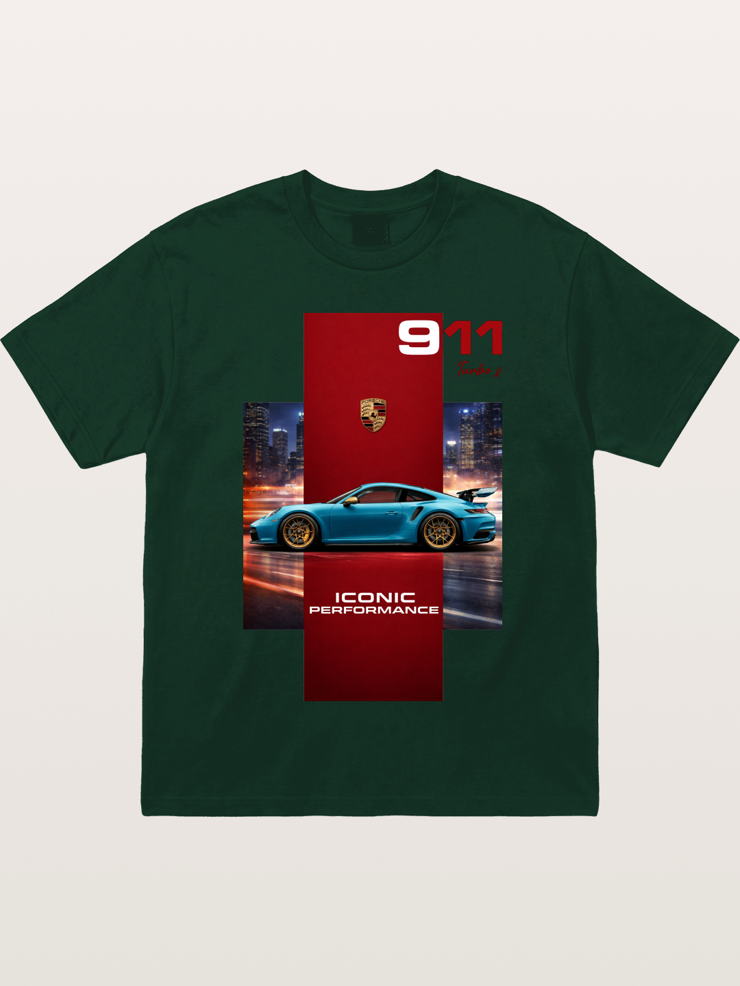 Porsche 911 Turbo S Blue Iconic Gildan T-shirt
