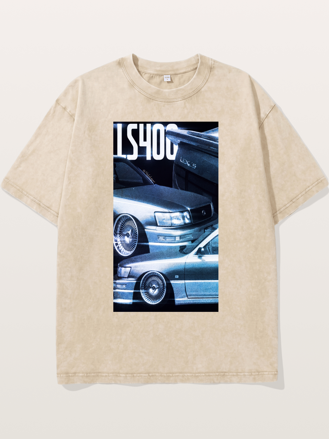 LS400 JDM Double Car Print Washed T-shirt